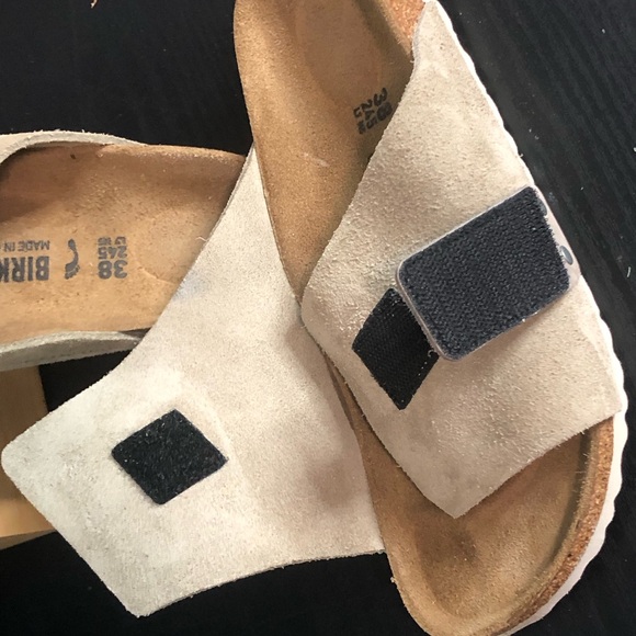 Birkenstock Brown Suede Footbed Sandals - Picture 7 of 16